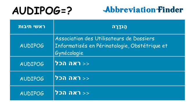 מה הפירוש audipog