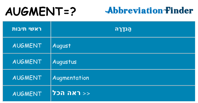 מה הפירוש augment