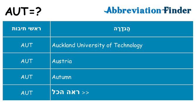 מה הפירוש aut