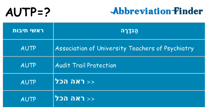 מה הפירוש autp