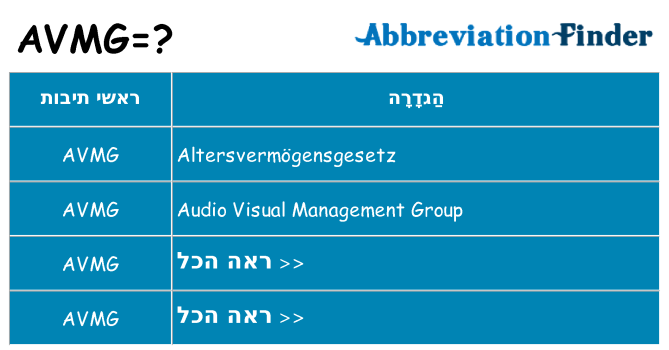 מה הפירוש avmg