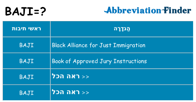 מה הפירוש baji