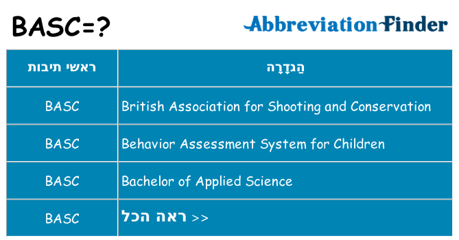 מה הפירוש basc