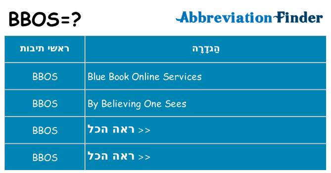 מה הפירוש bbos