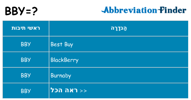 מה הפירוש bby