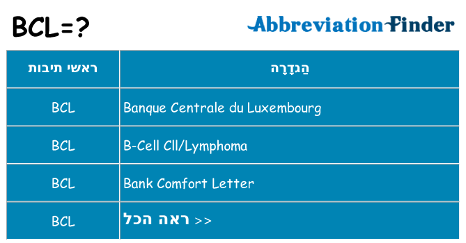 מה הפירוש bcl