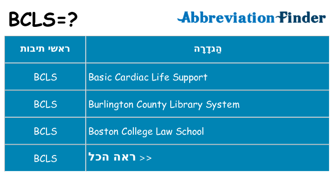 מה הפירוש bcls