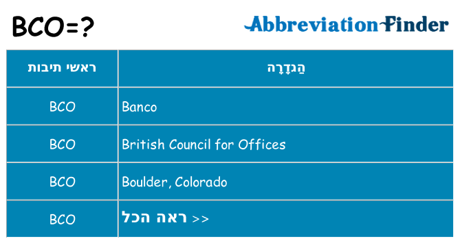 מה הפירוש bco