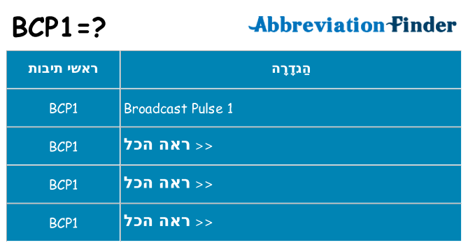 מה הפירוש bcp1