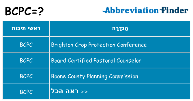 מה הפירוש bcpc
