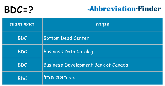 מה הפירוש bdc