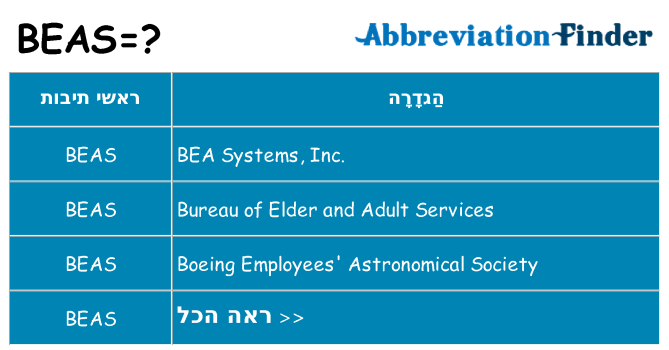 מה הפירוש beas