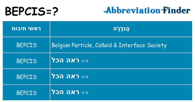 מה הפירוש bepcis