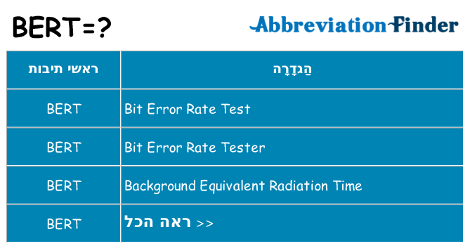 מה הפירוש bert