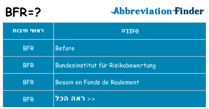 מה הפירוש bfr
