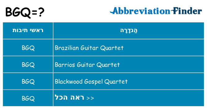 מה הפירוש bgq
