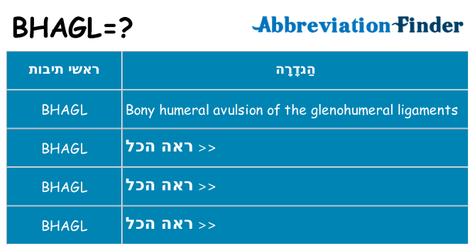 מה הפירוש bhagl