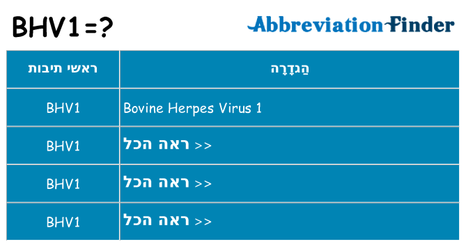 מה הפירוש bhv1