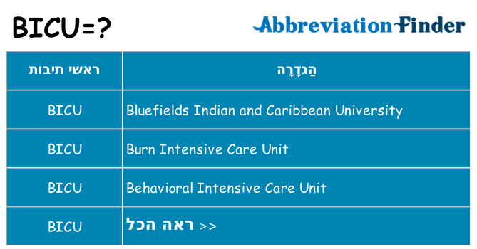 מה הפירוש bicu