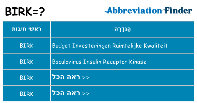 מה הפירוש birk