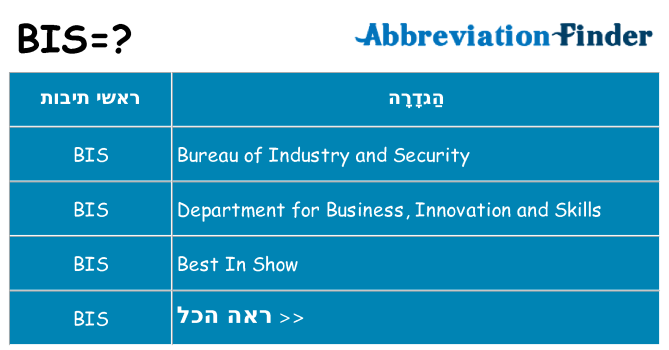 מה הפירוש bis