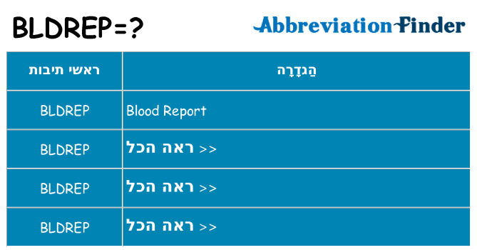 מה הפירוש bldrep