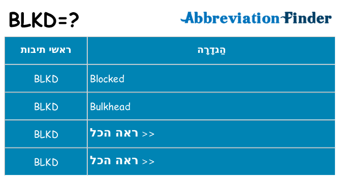 מה הפירוש blkd