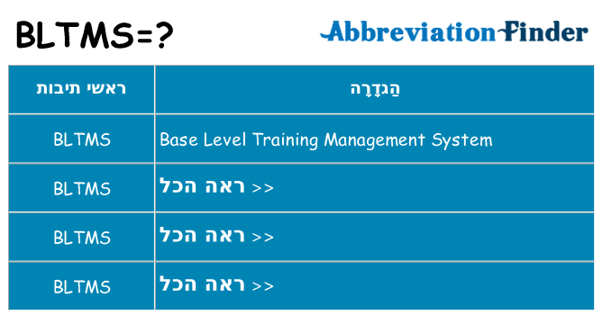 מה הפירוש bltms