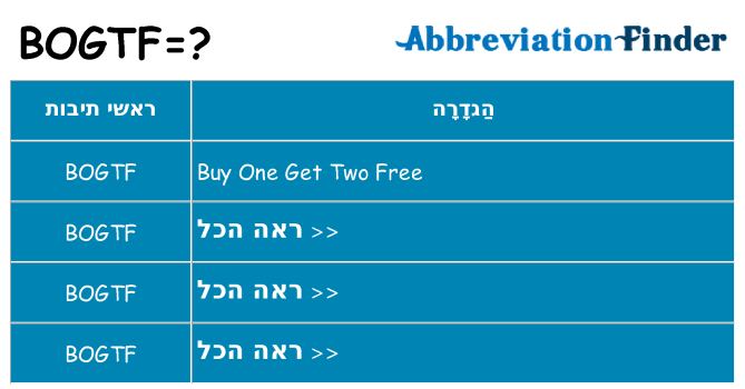 מה הפירוש bogtf