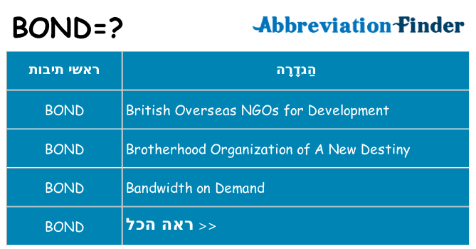 מה הפירוש bond