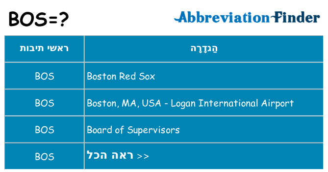 מה הפירוש bos