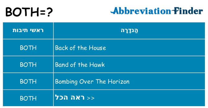 מה הפירוש both