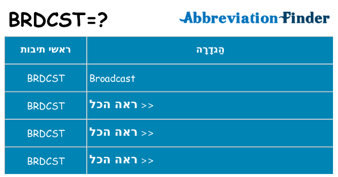 מה הפירוש brdcst
