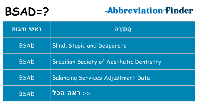 מה הפירוש bsad