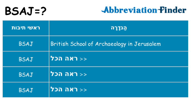 מה הפירוש bsaj