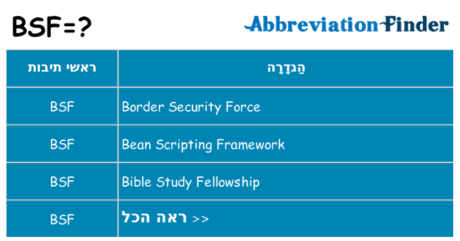 מה הפירוש bsf