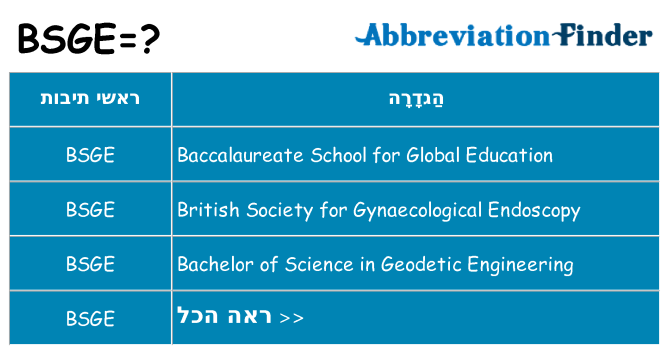 מה הפירוש bsge