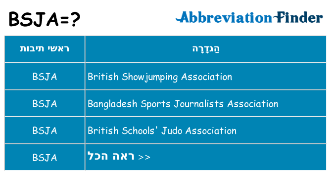 מה הפירוש bsja