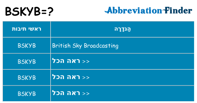 מה הפירוש bskyb