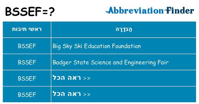 מה הפירוש bssef