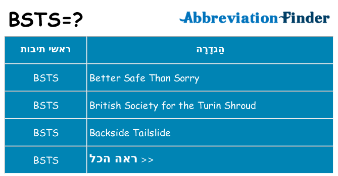 מה הפירוש bsts