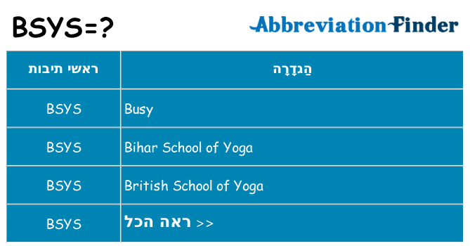 מה הפירוש bsys