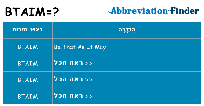 מה הפירוש btaim