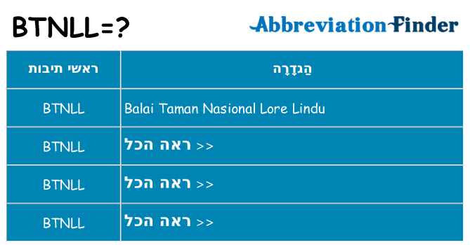 מה הפירוש btnll