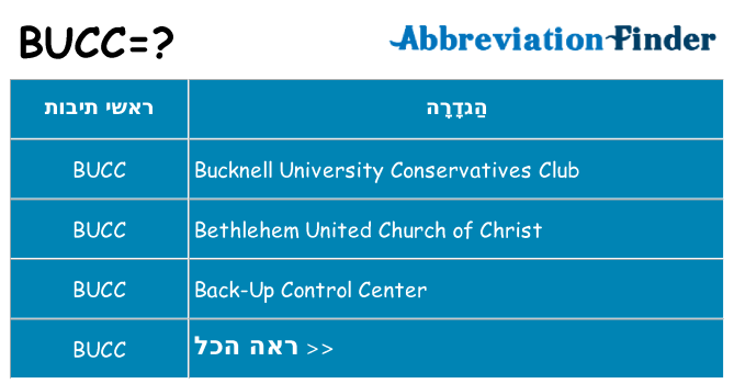 מה הפירוש bucc