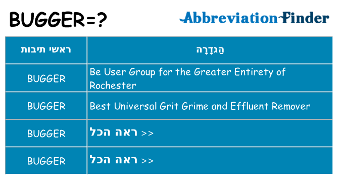 מה הפירוש bugger