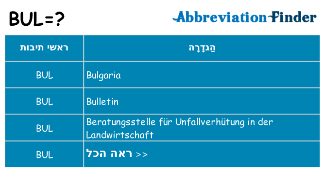 מה הפירוש bul