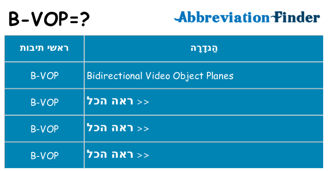 מה הפירוש b-vop