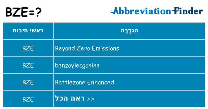 מה הפירוש bze