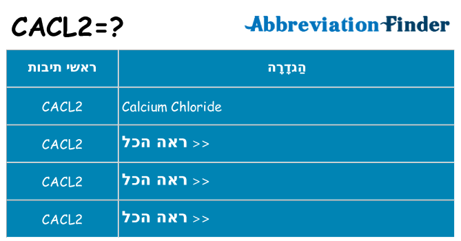 מה הפירוש cacl2